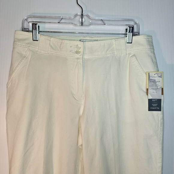 NWT Coldwater Creek White Capri Pants Cotton/Spandex Back Pockets Size 12 - Picture 3 of 13
